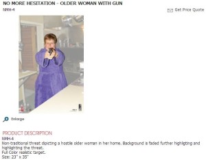 Older woman with gun DHS target